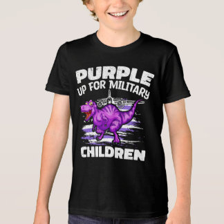 Camiseta Triblenda Púrpura Para Niños Militares Mes Del Ejército