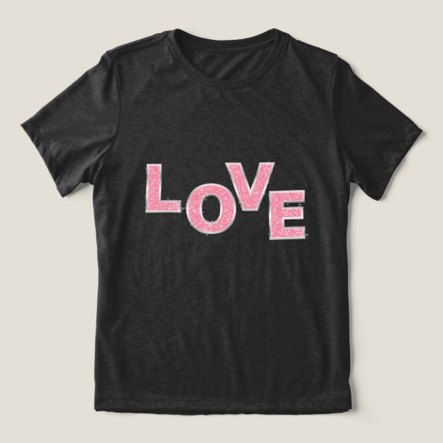 Camiseta Triblenda Purpurina Rosa de Amor (Diseño delantero )