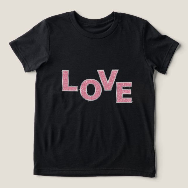 Camiseta Triblenda Purpurina Rosa de Amor (Diseño delantero )