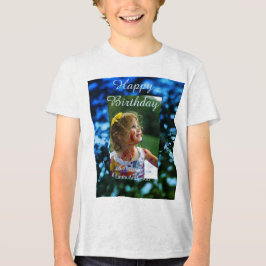 Camiseta Triblenda Purpurina verde azul foto niños cumpleaños óxido m
