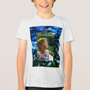Camiseta Triblenda Purpurina verde azul foto niños cumpleaños óxido m