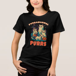 Camiseta Triblenda Purranormal Purrs Funny Ghost Cat Halloween Spooky