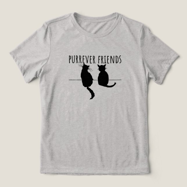 Camiseta Triblenda Purrever Friends Cute Cat Best Friends (Diseño delantero )