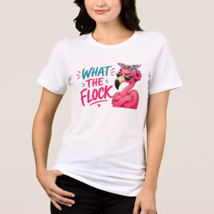 Camiseta Triblenda Qué bandada - Gafas de sol flamenco rosa Tropical