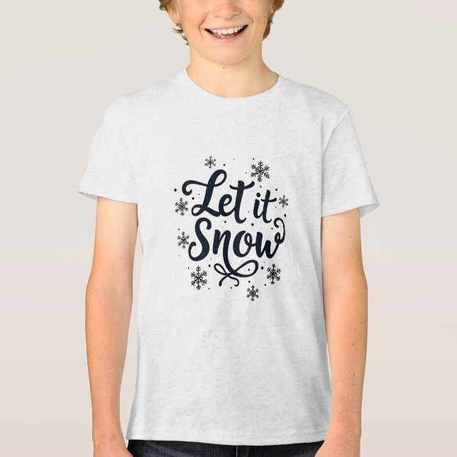 Camiseta Triblenda Que nieve, Navidad en invierno (Anverso)