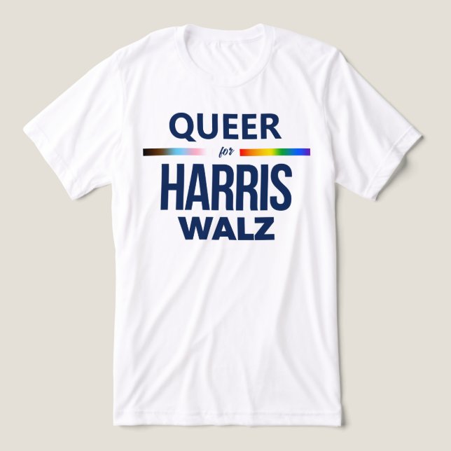 Camiseta Triblenda Queer para Harris Walz (Diseño delantero )