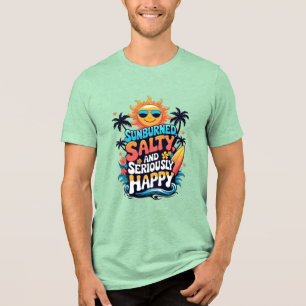 Camiseta Triblenda Quemado por el Sol Salado y Feliz – Vibraciones Re