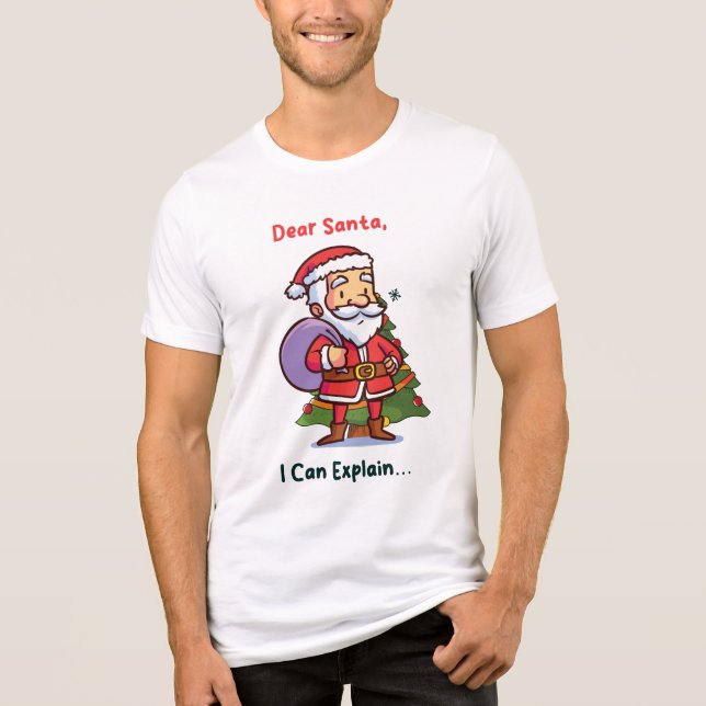 Camiseta Triblenda Querido Santa, puedo explicarlo - Navidades divert (Anverso)