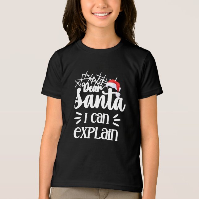 Camiseta Triblenda Queridos chicos de Santa graciosa Navidades negros (Anverso)