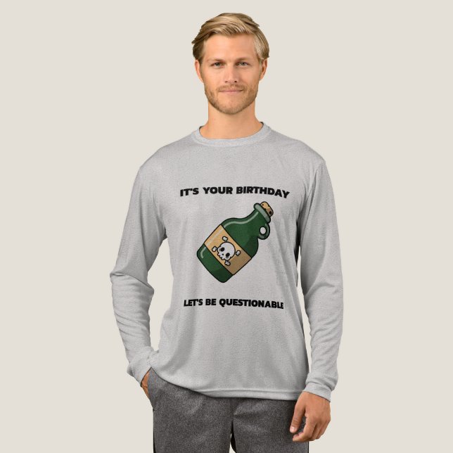 Camiseta Triblenda Questionable Birthday Vibes – Long Sleeve Edition (Anverso Completo)