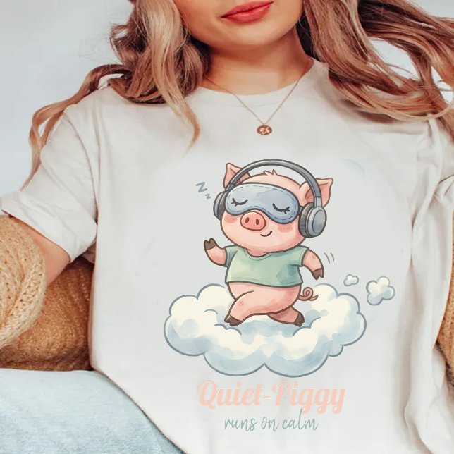 Camiseta Triblenda Quiet-Piggy Runs on Calm,Funny piggy (Subido por el creador)