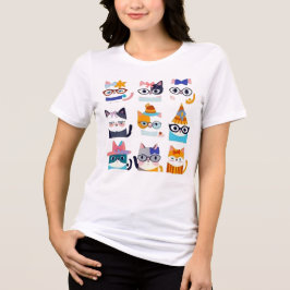 Camiseta Triblenda Quirky Cat Whimsical Feline Art para los amantes d