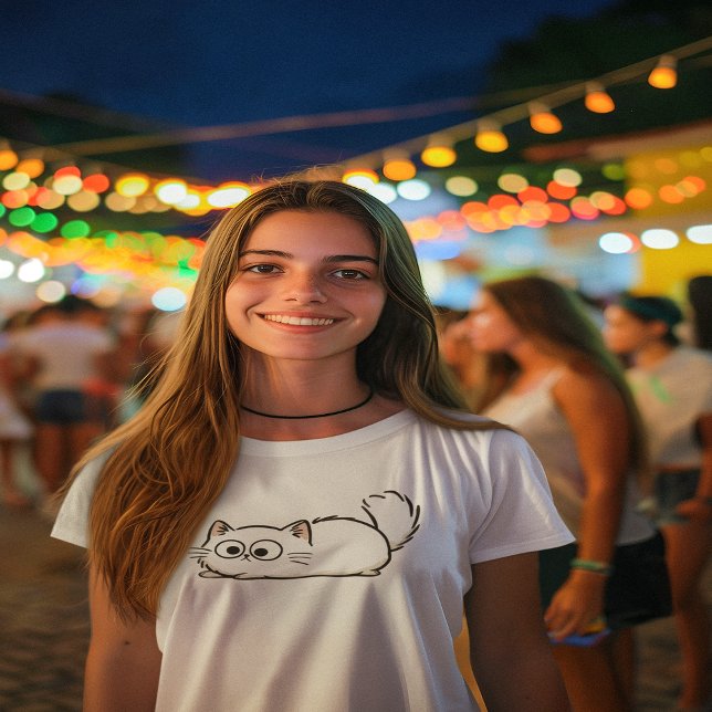 Camiseta Triblenda Quirky Fluffy Tail Cat (Quirky Fluffy Tail Cat Tri-Blend Shirt)