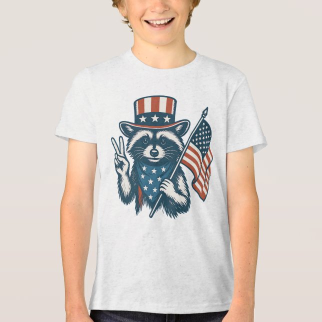 Camiseta Triblenda Raccoon divertido (Anverso)