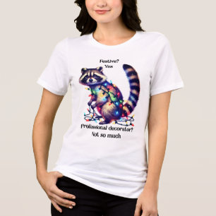 Camiseta Triblenda Raccoon tee de Navidades divertidos