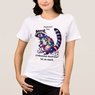 Camiseta Triblenda Raccoon tee de Navidades divertidos