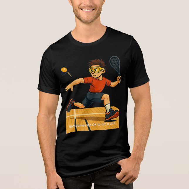 Camiseta Triblenda Racquetball - It's ok to hit a wall (Anverso)