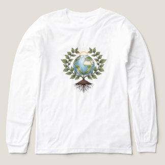 Camiseta Triblenda Raíces de crecimiento de la Tierra | SOLO BLANCO
