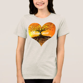 Camiseta Triblenda Raíces de la Fiesta de la Boda Forestal de Amor