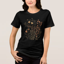 Camiseta Triblenda Ramas Botánicas Abstractas de Tonos Terrenos Moder