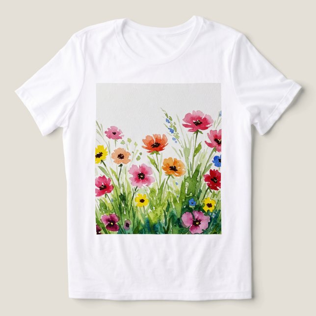 Camiseta Triblenda Ramo de flores silvestres (Diseño delantero )
