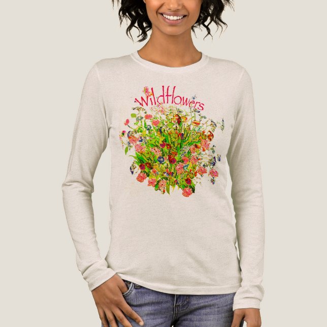 Camiseta Triblenda Ramo de flores silvestres con texto (Anverso)