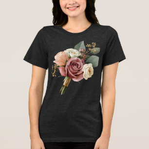 Camiseta Triblenda Ramo de novia acuarela romántico