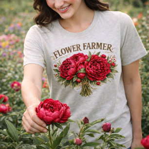 Camiseta Triblenda Ramo de peonía vintage de florista rústico floral 