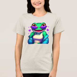 Camiseta Triblenda Rana de dibujos animados con estilo