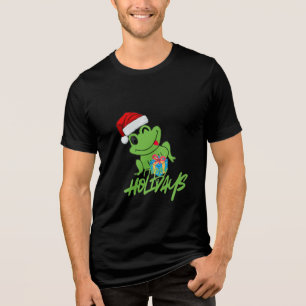 Camiseta Triblenda Rana Santa Adorable Navidad divertida “Hoppy Hol