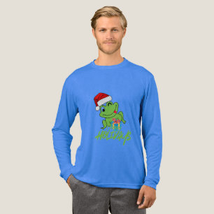 Camiseta Triblenda Rana Santa Linda   Feliz Navidad “Hoppy Holidays” 