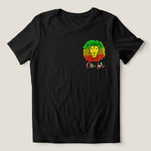 Camiseta Triblenda rasta cabeza de león rojo verde amarillo Jamaica u