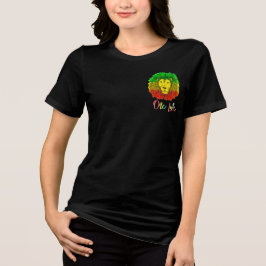 Camiseta Triblenda rasta cabeza de león rojo verde amarillo Jamaica u