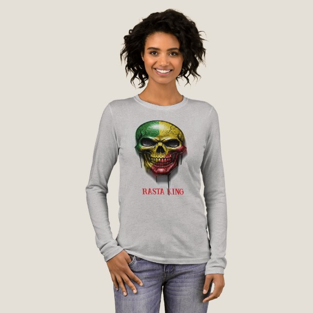 CAMISETA TRIBLENDA RASTA KING SKULL (Anverso Completo)