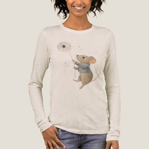 Camiseta Triblenda ratón lindo vuela sobre un diente de león