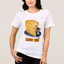 Camiseta Triblenda Ratón Personalizado apoyado contra el queso