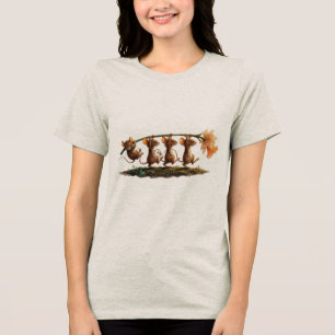 Camiseta Triblenda Ratones Caprichosos Llevando Arte de Línea de Narc
