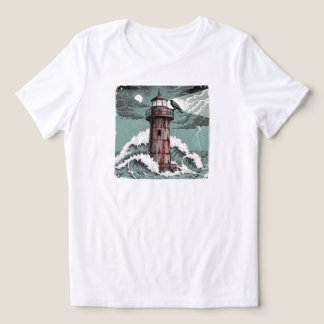 Camiseta Triblenda Raven oscuro en el faro desgastado | SOLO BLANCO