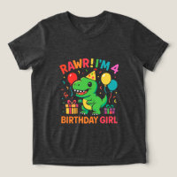 Rawr, tengo 4 Chicas de cumpleaños de dinosaurio