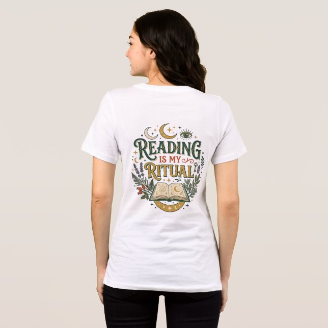 Camiseta Triblenda Reading Is My Ritual Mystical Celestial Book (Reverso Completo)