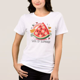 Camiseta Triblenda Rebanada de Verano, Gráfico de Rodajas de Sandía