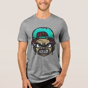 Camiseta Triblenda Rebelde Urbano: Cara al Estilo Graffiti
