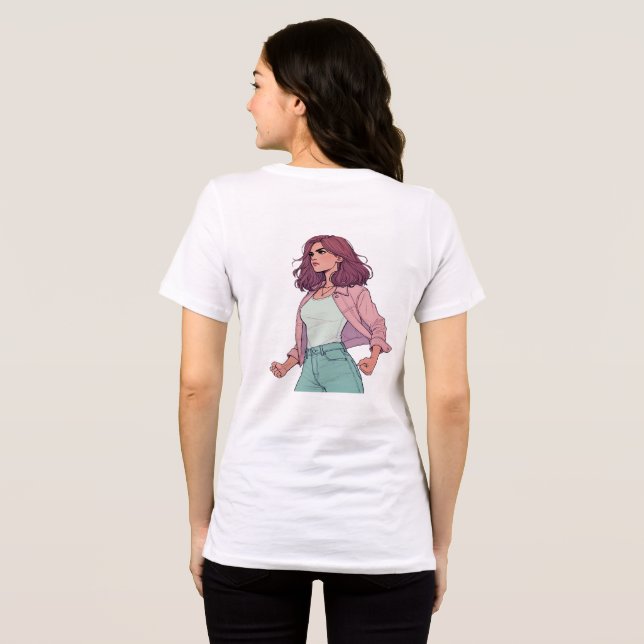 CAMISETA TRIBLENDA RED LA CHICA BRAVA T-SHIRT - FIERCE LATINA DE VUEL (Reverso Completo)