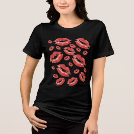 Camiseta Triblenda Red Lip Print Flirtatious Fun
