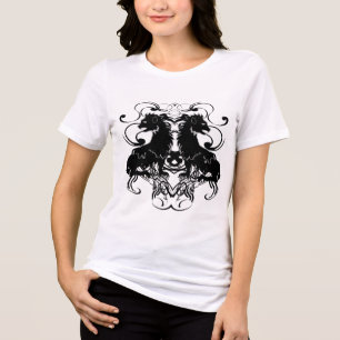 Camiseta Triblenda Reelaboración de Leones Antiguos con Remolinos