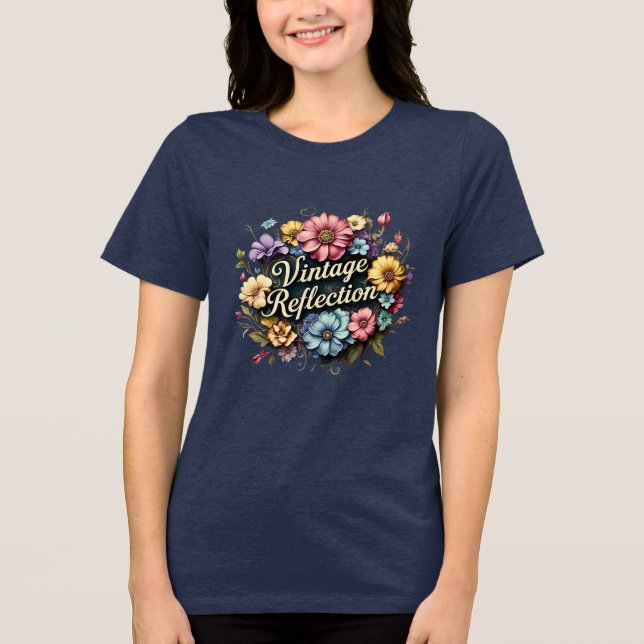 Camiseta Triblenda Reflexión de la vendimia Carretera de arte floral (Anverso)