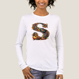 Camiseta Triblenda Regalo con letra S estilo Día de Acción de Gracias
