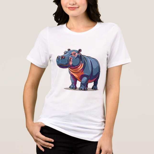 Camiseta Triblenda 🦛✨ Regalo de animal divertido de hipopótamo lindo (Anverso)