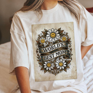 Camiseta Triblenda Regalo de arte de tatuaje de margarita vintage par