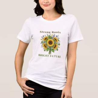 Camiseta Triblenda Regalo de Arte Floral Botánico de Girasoles Florec
